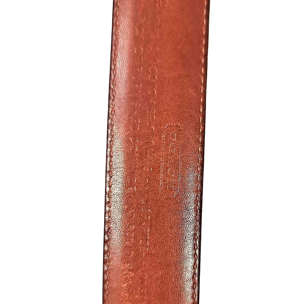 Coach Belt Mens 38 Brown‎ Leather Solid Brass Buckle Classic Dress 6960
